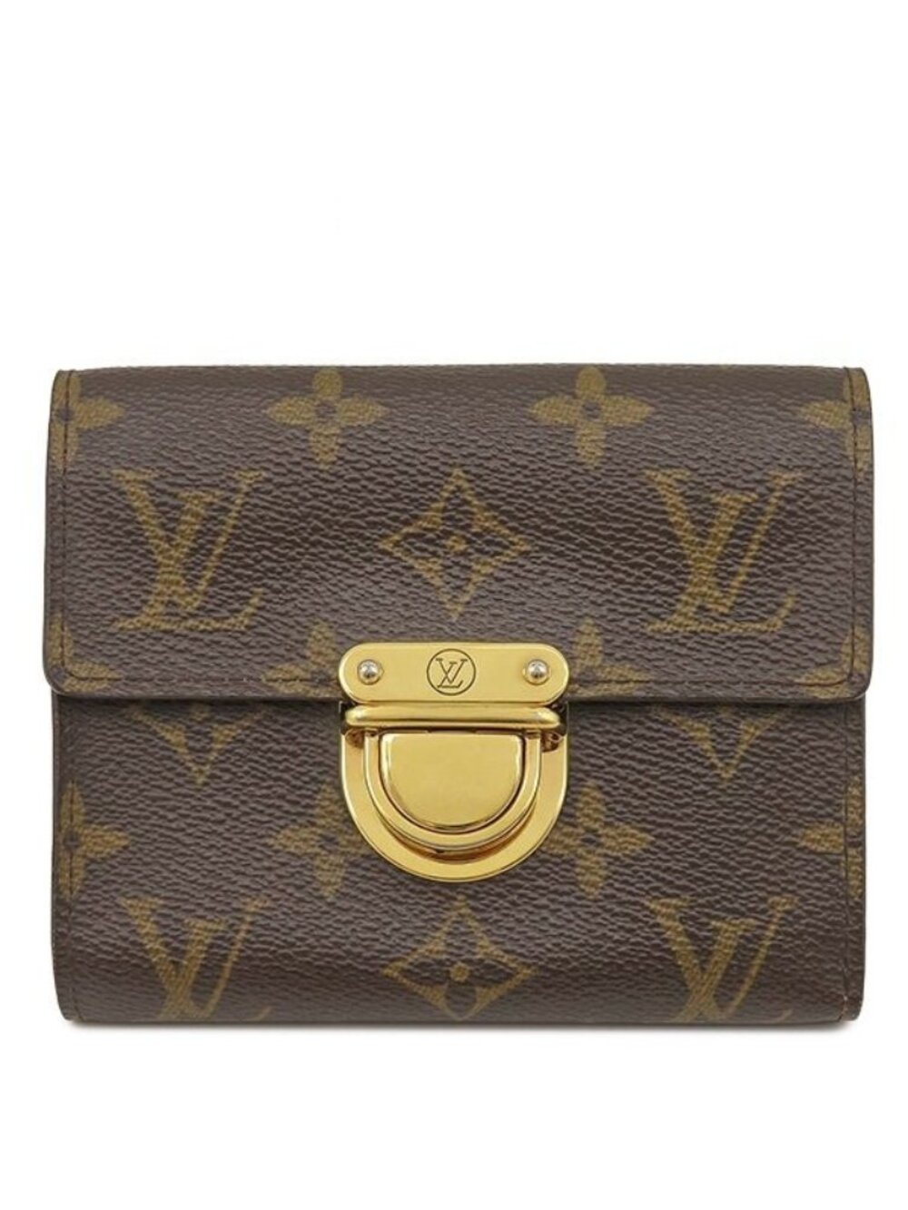 Louis Vuitton Trifold Wallet Portefeuille Koala Monogram Canvas Gold Brown